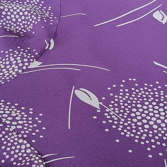 Vtg Y2K plum silk chiffon floral print sleeveless midi dress - Picture 13 of 14